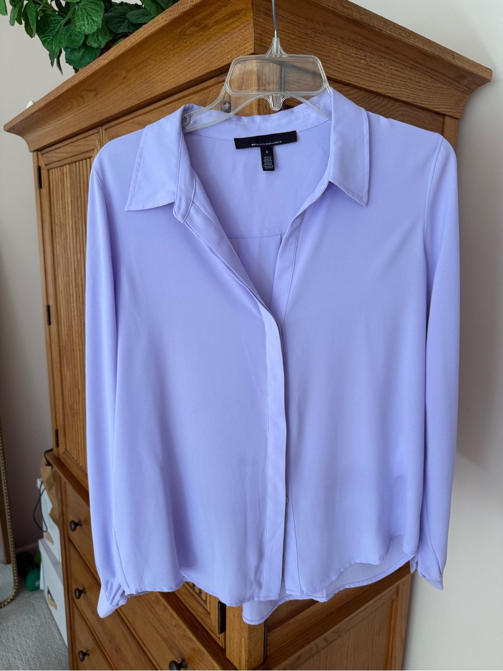 White House Black Market Lavender Button-Front Blouse